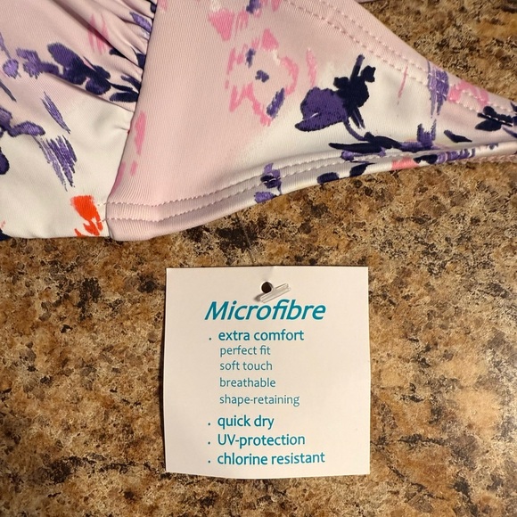 NWT Venus Bikini Purple Floral Top Underwire Padded Size 32DD/34D/36C - Picture 4 of 6